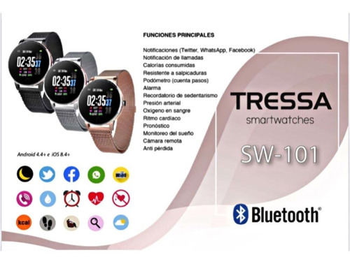Tressa Smartwatch Sw 101 Bk | Blomma